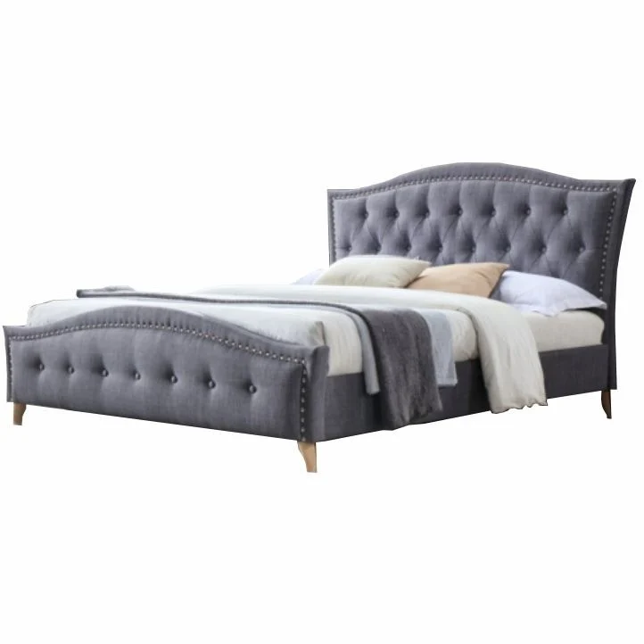 Pat tapitat 160x200 Giovana, stofa gri