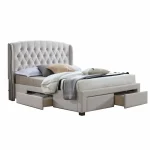 Pat tapitat 180x200 Akana, stofa crem