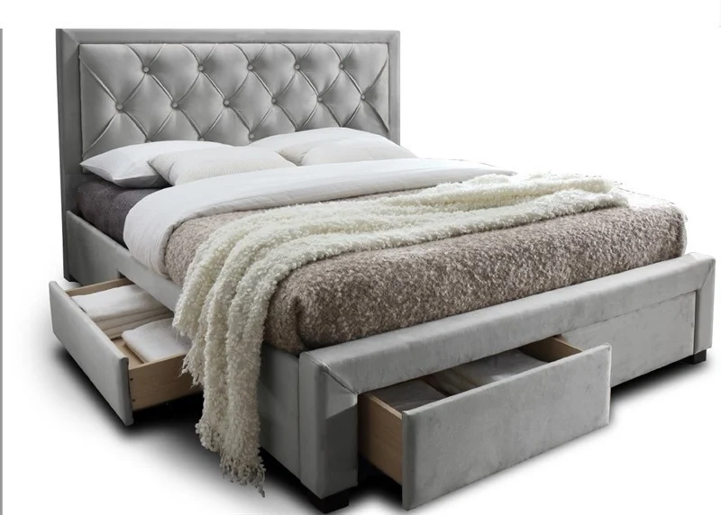 Pat tapitat 160x200 Orea, gri deschis