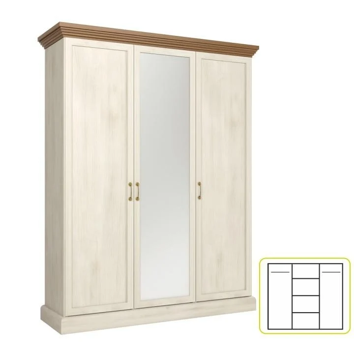 Dulap, pin scandinav/stejar salbatic, ROYAL S3D
