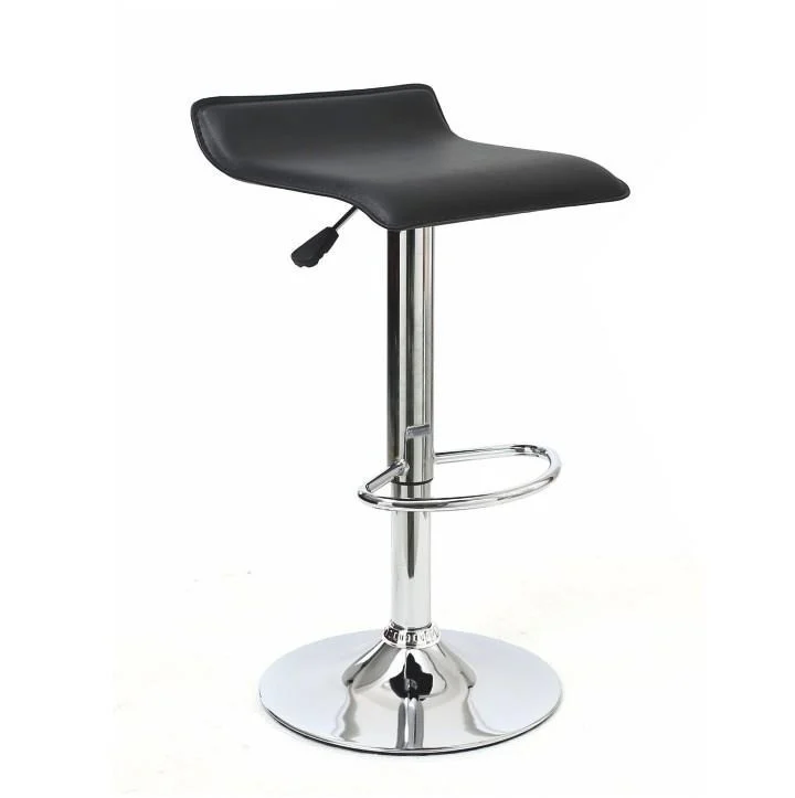 Scaun de bar, piele eco neagra/crom, LARIA