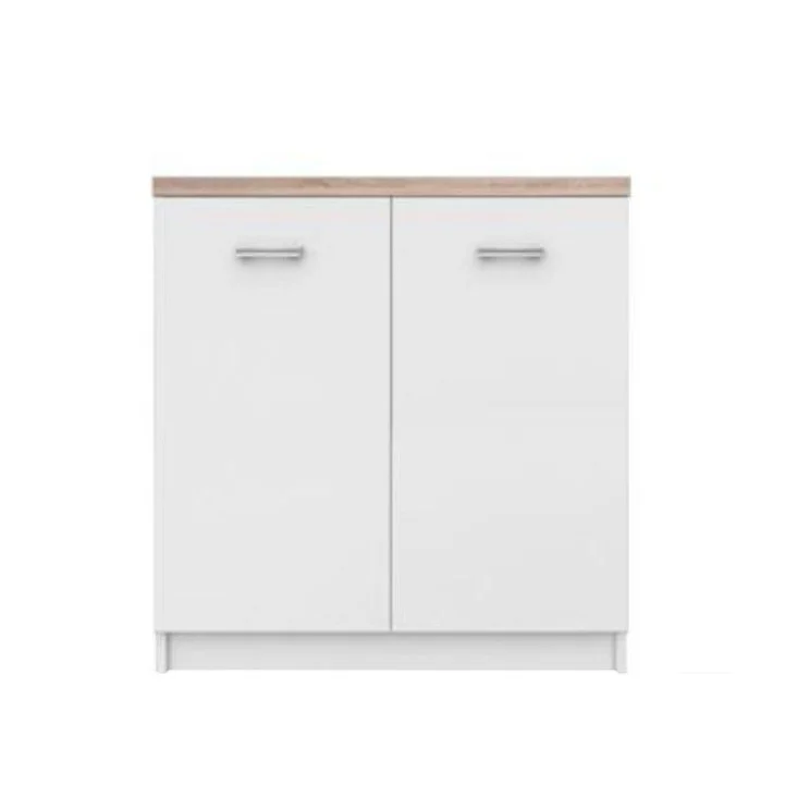 Comoda 2D, alb/stejar sonoma, TOPTY