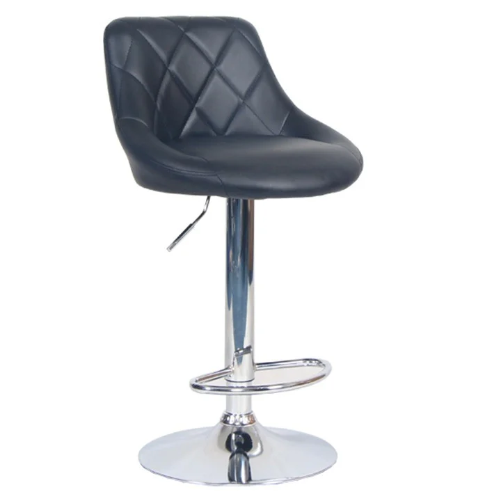 Scaun de bar, piele ecologica neagra/crom, MARID