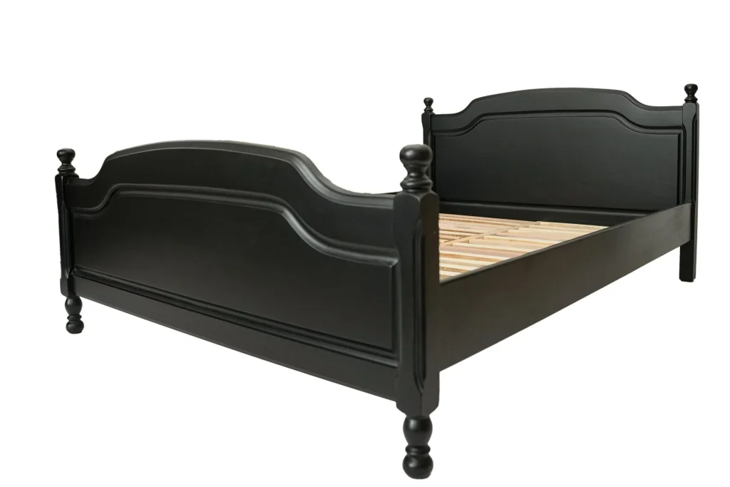 Pat lemn masiv negru 120x200 cm