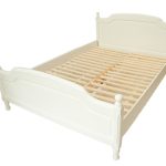 Pat lemn masiv alb, 180×200 cm