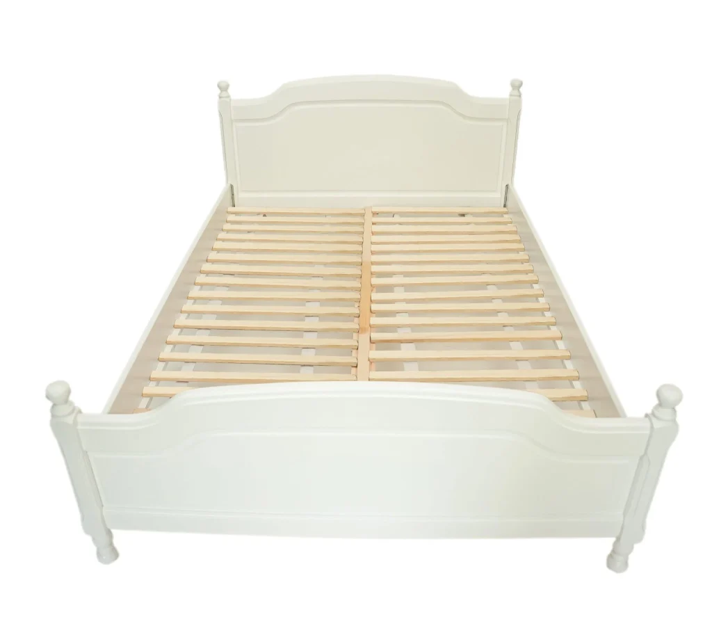 Pat lemn masiv alb, 160x200 cm