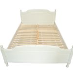 Pat lemn masiv alb, 180×200 cm
