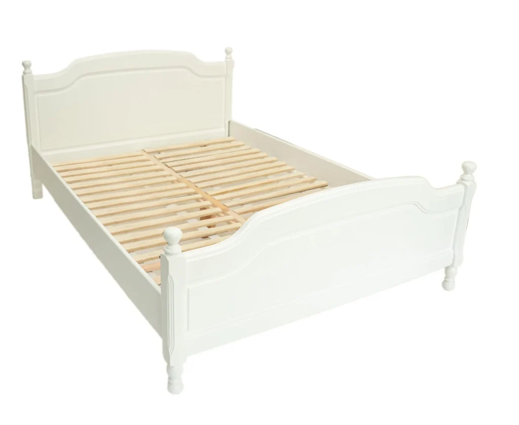 Pat lemn masiv alb, 160x200 cm