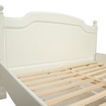 Pat lemn masiv alb, 180×200 cm