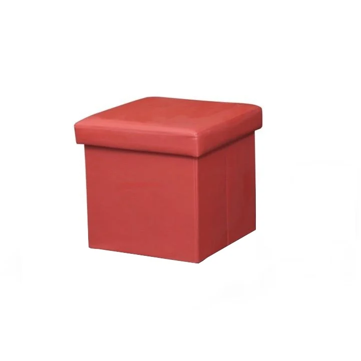 Taburet pliabil, piele eco rosie, TELA