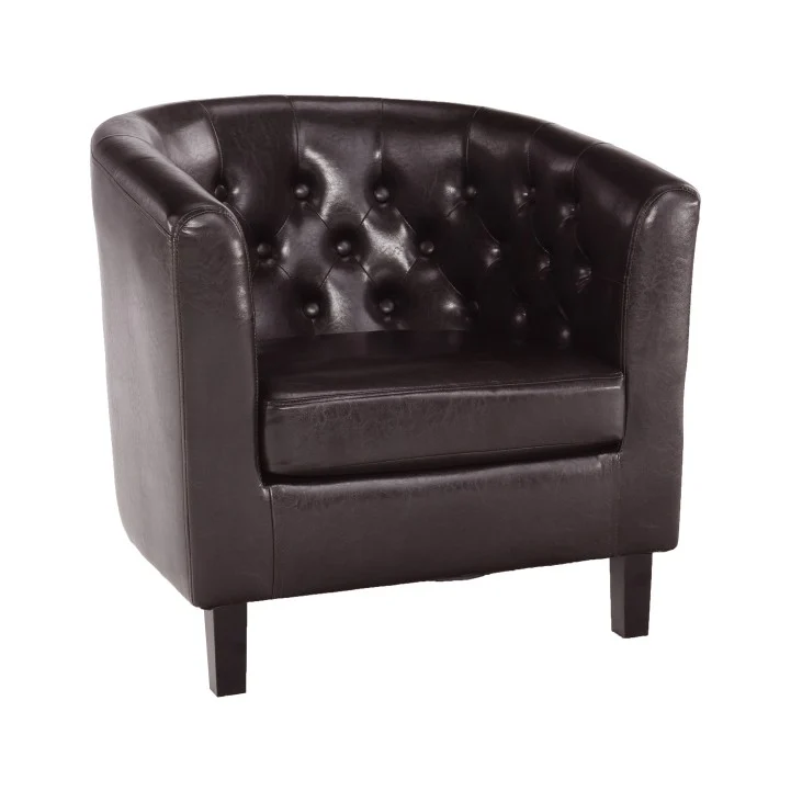 Fotoliu, piele eco maro inchis, MARON