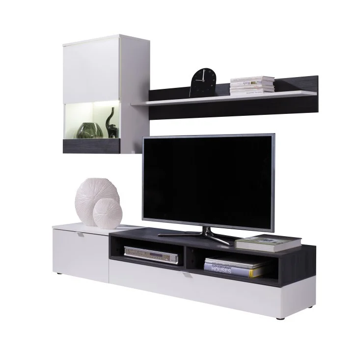 Mobilier living, alb/pin inchis, ROSO