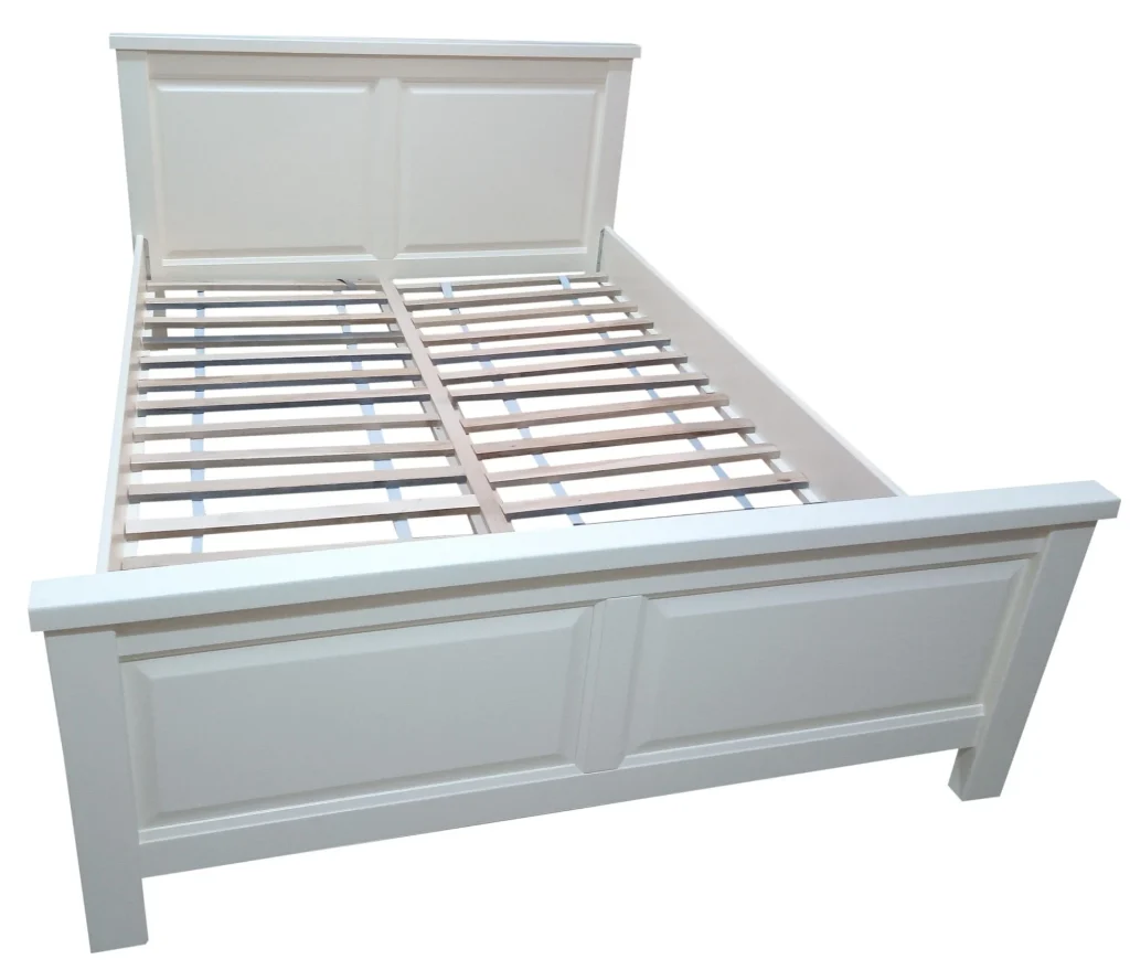 Pat lemn masiv Marius 160x200 cm, crem