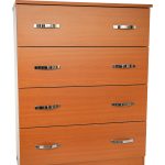 Comoda 4 sertare Cires, 80x48x105 cm