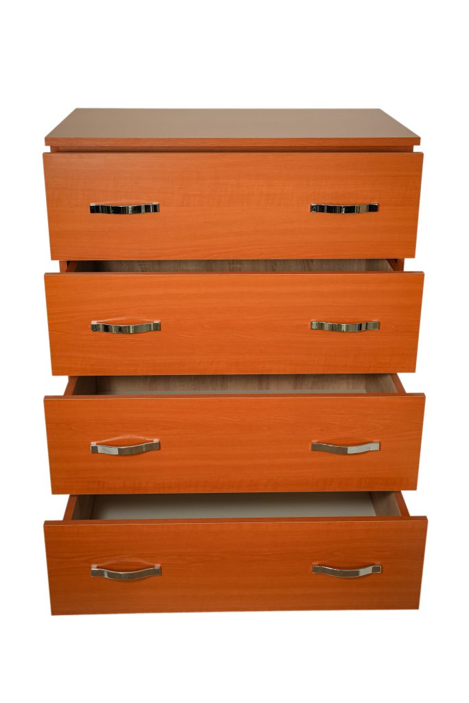 Comoda 4 sertare Cires, 80x48x105 cm