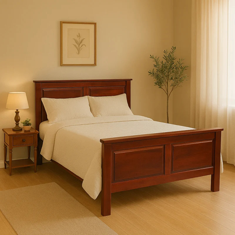 Pat lemn masiv Marius 140x200 cm, mahon