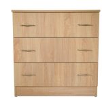 Comoda 3 sertare Sonoma, 80x48x82 cm