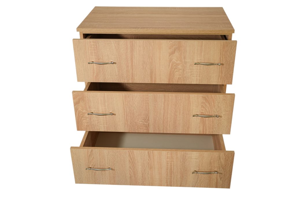 Comoda 3 sertare Sonoma, 80x48x82 cm