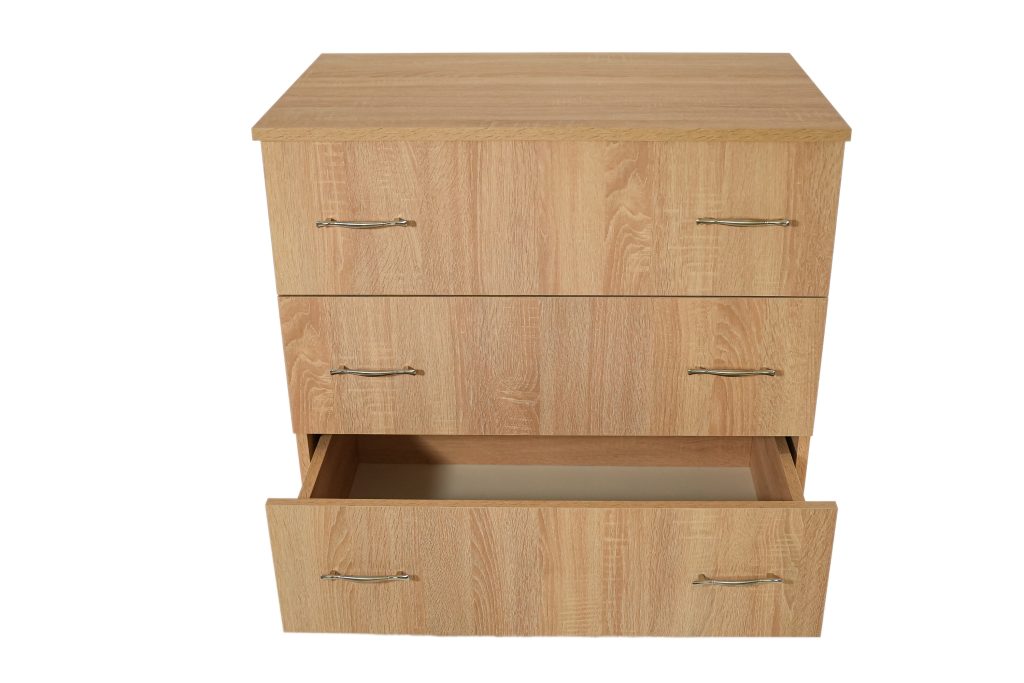 Comoda 3 sertare Sonoma, 80x48x82 cm