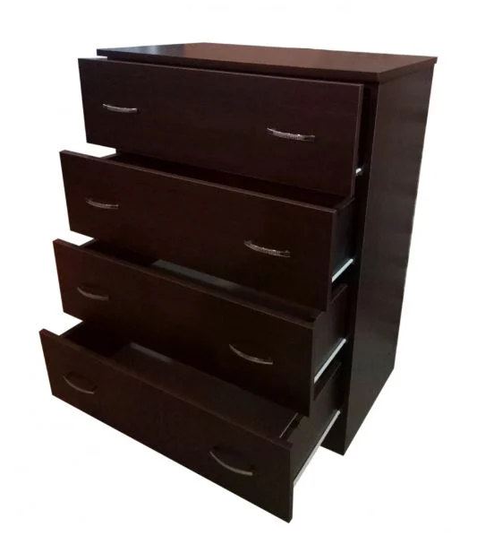 Comoda 4 sertare Wenge, 80x48x105 cm