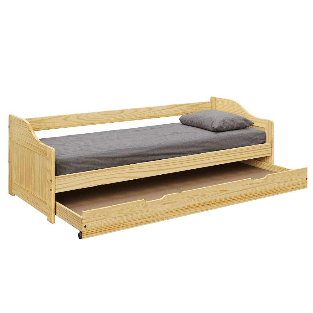 Pat, cu un pat suplimentar, lemn, 90x200 cm, LAURA