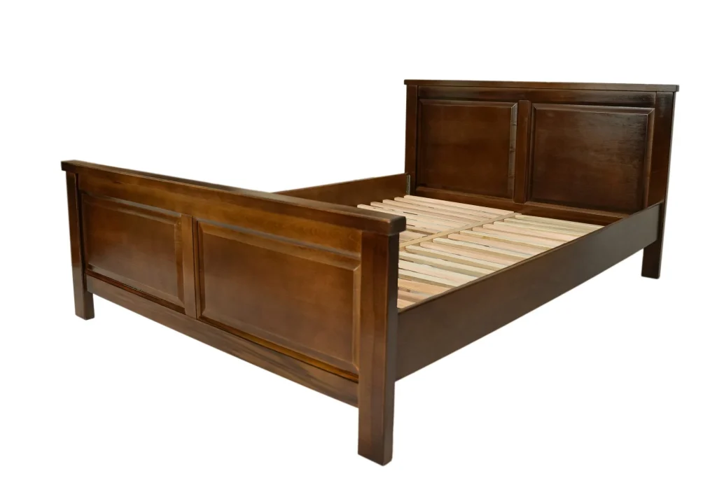 Pat lemn masiv, Marius 160x200 cm, Nuc