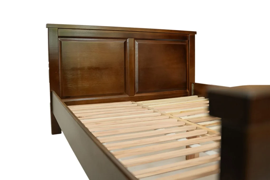 Pat lemn masiv, Marius 160x200 cm, Nuc