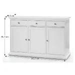 Comoda, PAL infoliat/MDF lacuit, alb, PARIS