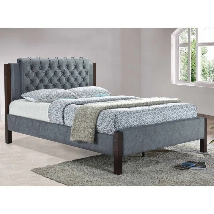 Pat, 160x200 cm, material textil gri, KAROLA