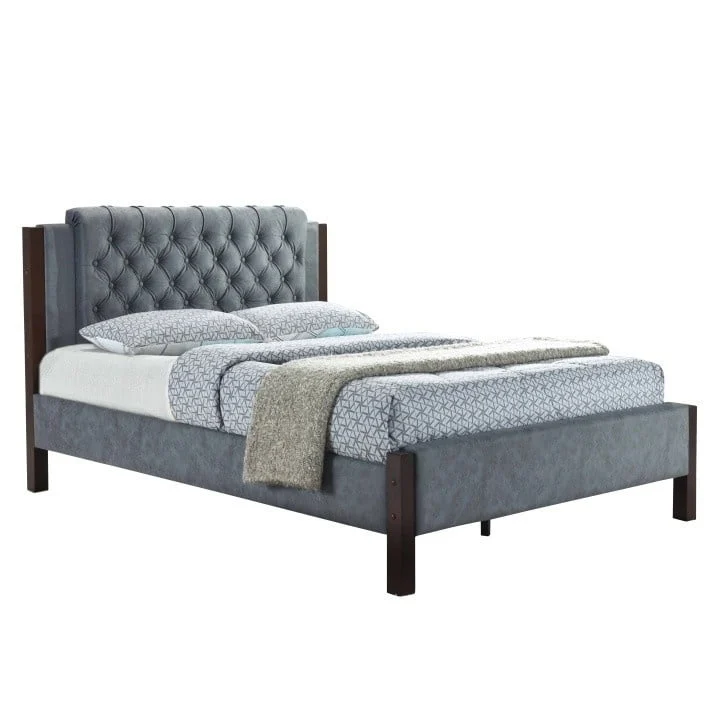 Pat, 160x200 cm, material textil gri, KAROLA