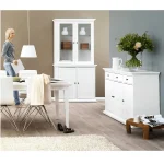 Comoda, PAL infoliat/MDF lacuit, alb, PARIS