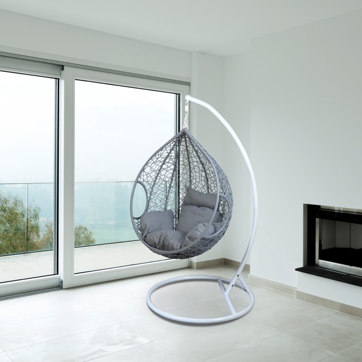 Fotoliu suspendat, alb/gri, NOELA ⋆ Ramely Fotoliu suspendat, alb/gri, NOELA ⋆ Ramely