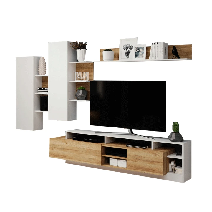 Mobilier living, stejar grandson/alb, ALICANTE
