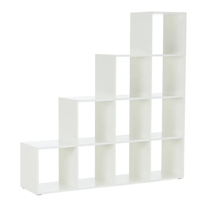 Etajera piramida, alb, DTD laminat, NORAH