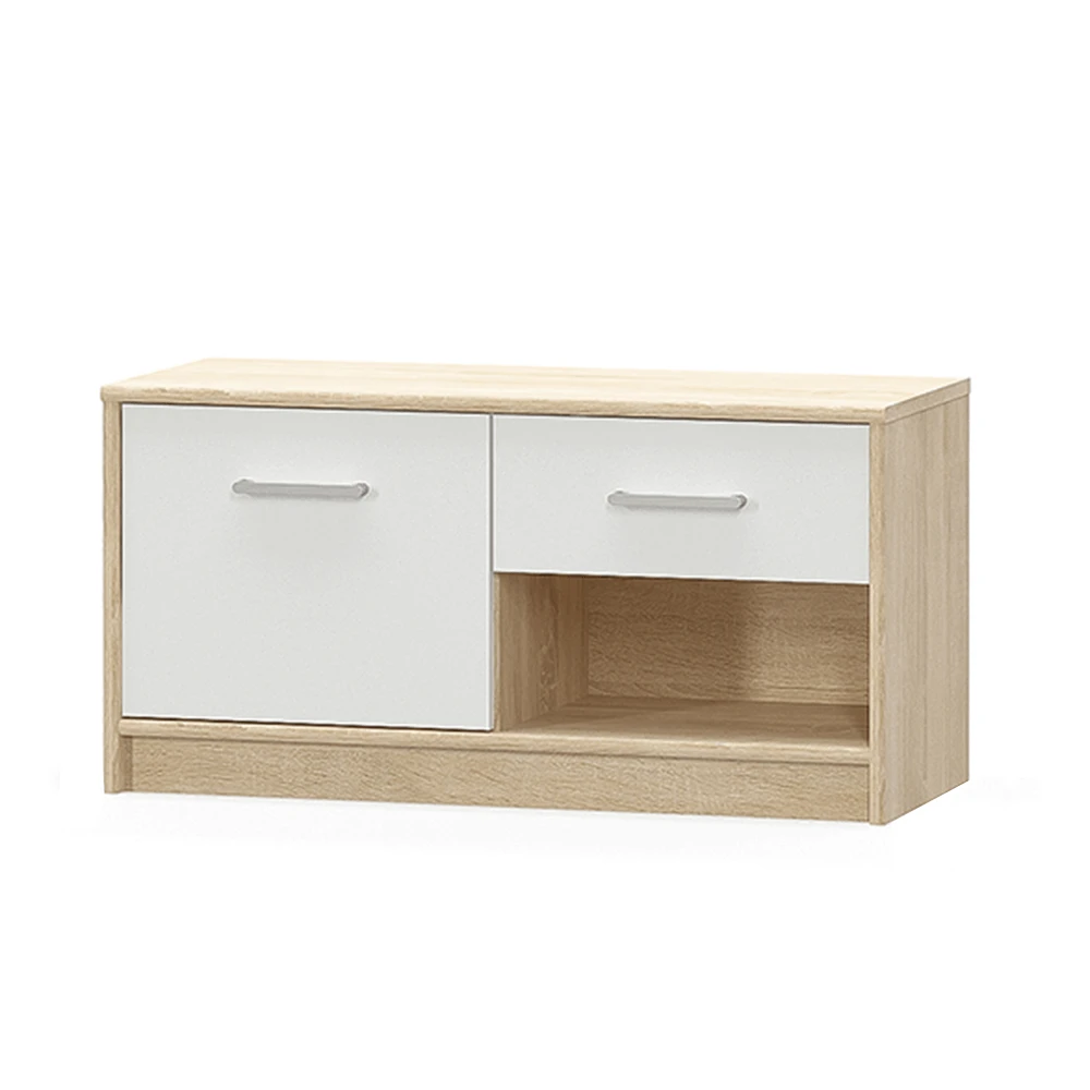 Comoda 1D1S, alb/stejar sonoma, TEYO
