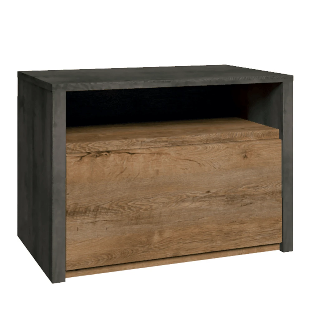 Noptiera, stejar lefkas inchis/smooth gri, MONTANA SN