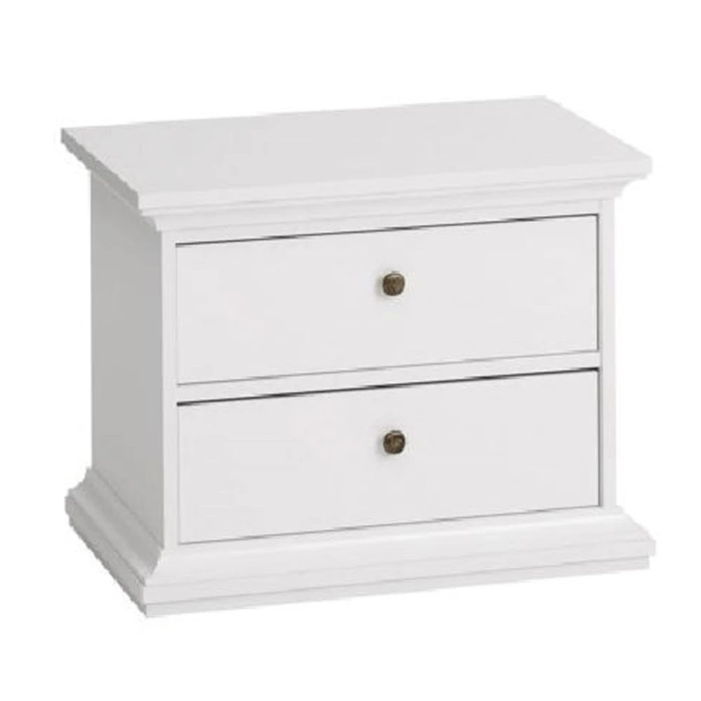 Noptiera, PAL infoliat/MDF lacuit, alb, PARIS