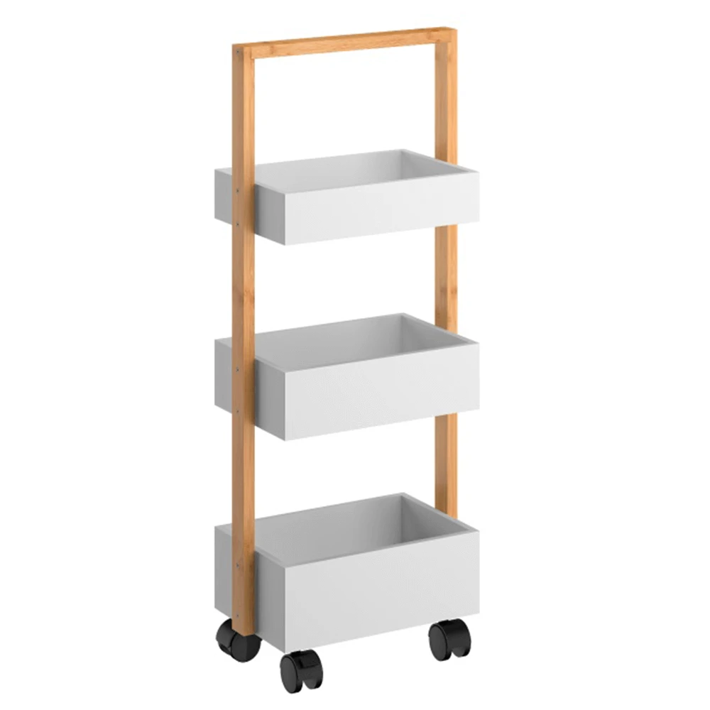 Etajera, bambus lacuit/alb, ARTO