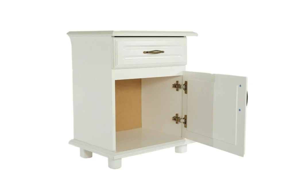 Noptiera insertie lemn culoare alb - 49x58x36 cm