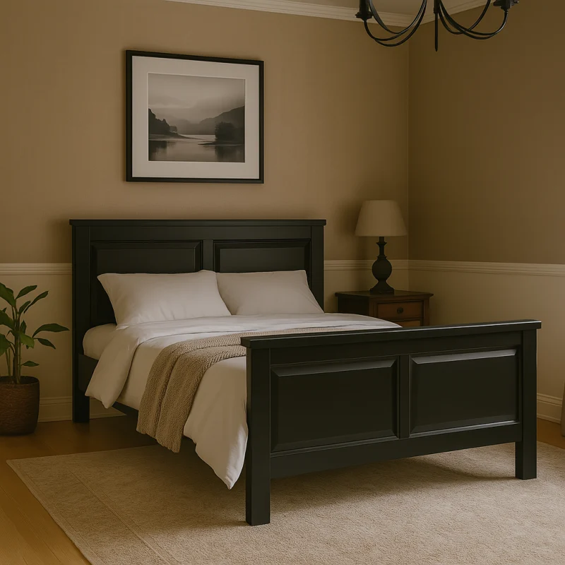 Pat lemn masiv Marius 120x200 cm, negru