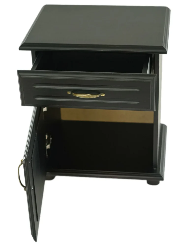 Noptiera insertie lemn culoare negru - 49x58x36 cm