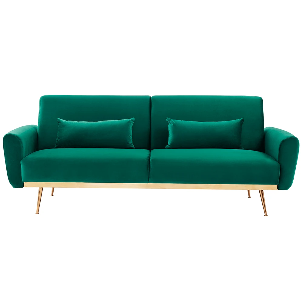 Canapea extensibila, material textil Velvet smarald, FASTA