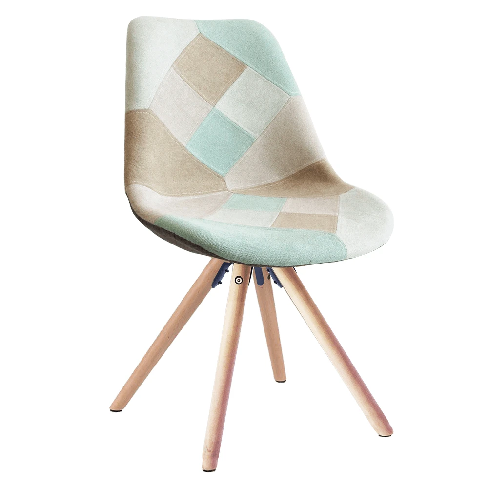 Scaun dining, patchwork mentol/maro, GLORIA