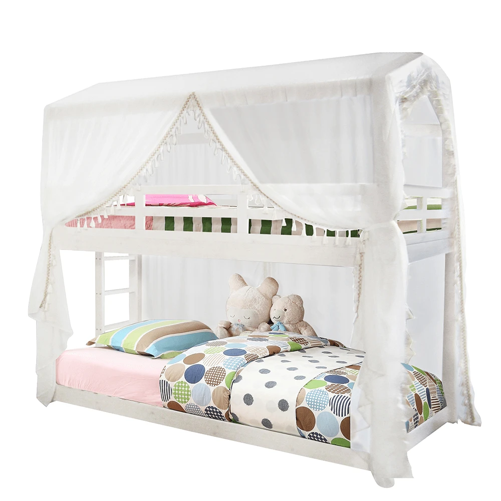 Pat supraetajat Montessori, alb, 90x200 cm, ZEFIRE