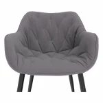 Fotoliu de design, material textil gri, FEDRIS