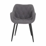 Fotoliu de design, material textil gri, FEDRIS