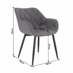 Fotoliu de design, material textil gri, FEDRIS