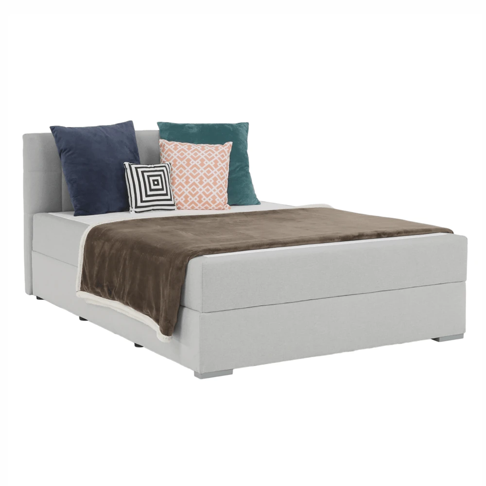 Pat tip BOXSPRING 160x200, gri deschis, FERATA KOMFORT