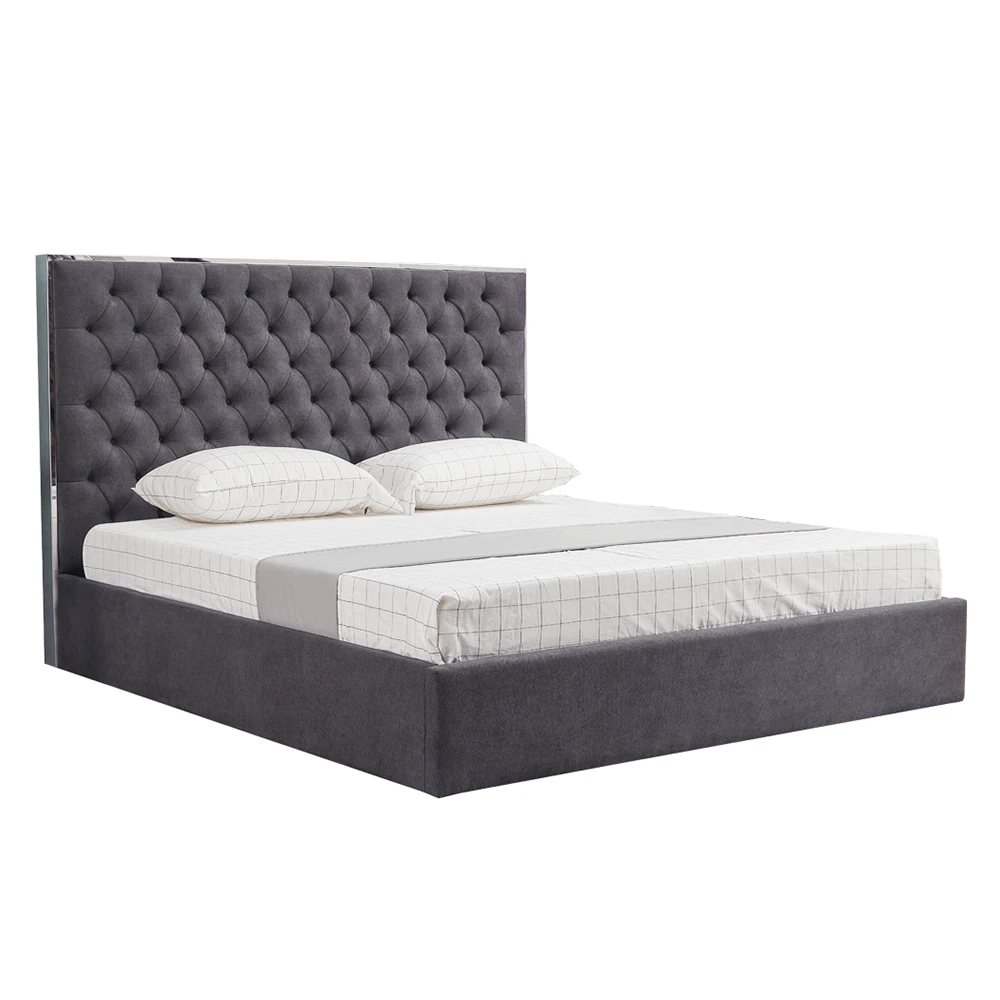 Pat, gri închis, 160x200 cm, NADIA