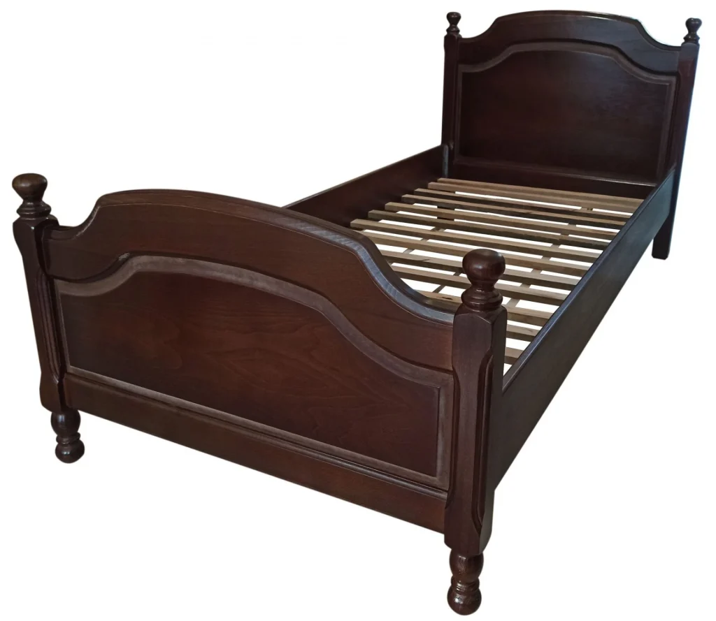 Pat lemn masiv, nuc, 90x200 cm